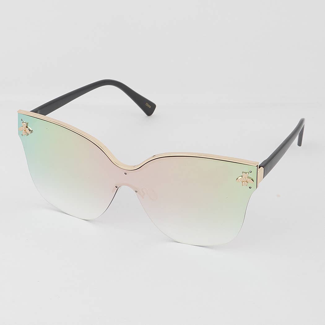 Bee Emblem Square Sunglasses