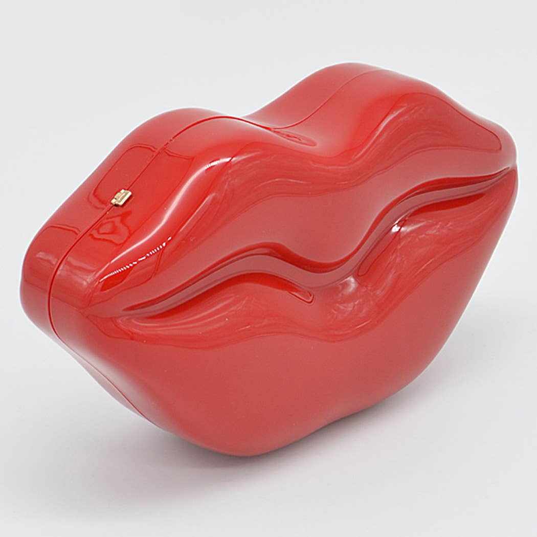 Lips Detachable Hand Bag Clutch With Chain Attachment