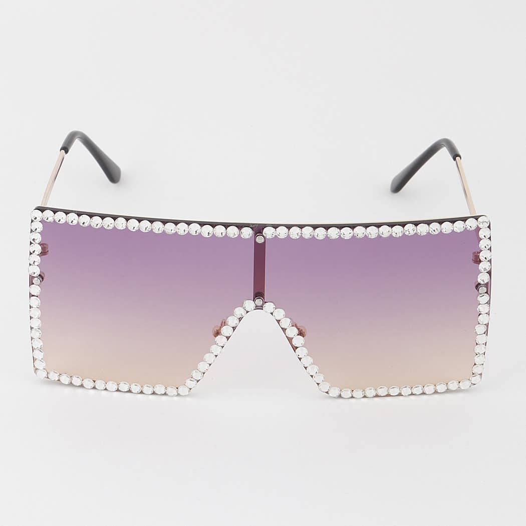 Jewel Lined Shield Sunglasses