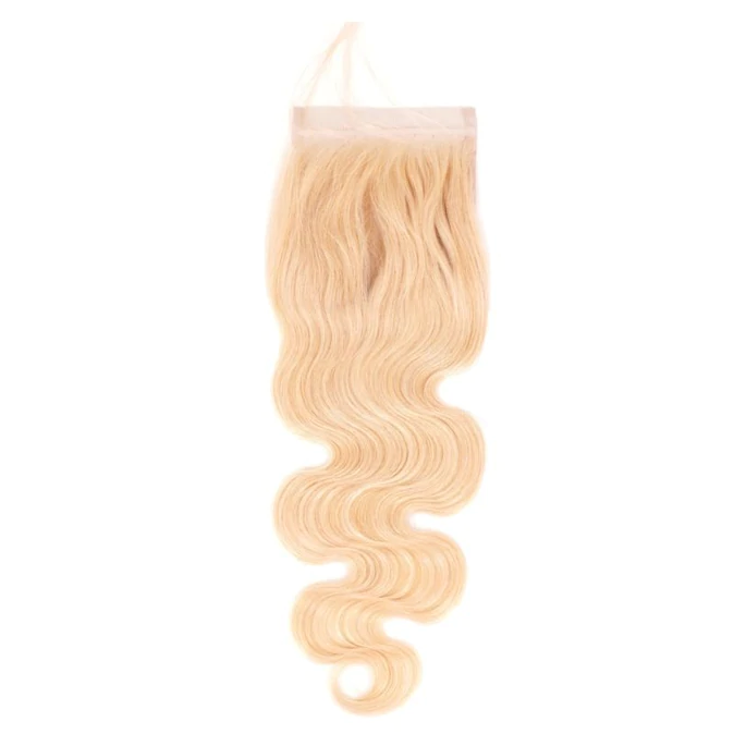 4x4 Blonde Body Wave Closure | Steam Curled