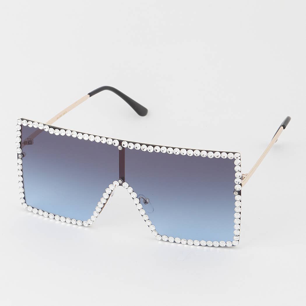 Jewel Lined Shield Sunglasses