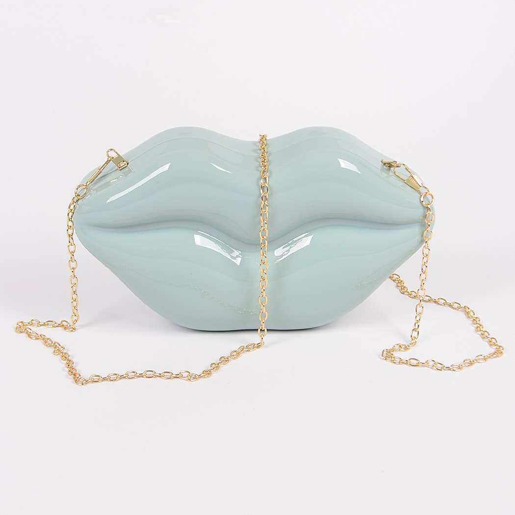 Lips Detachable Hand Bag Clutch With Chain Attachment