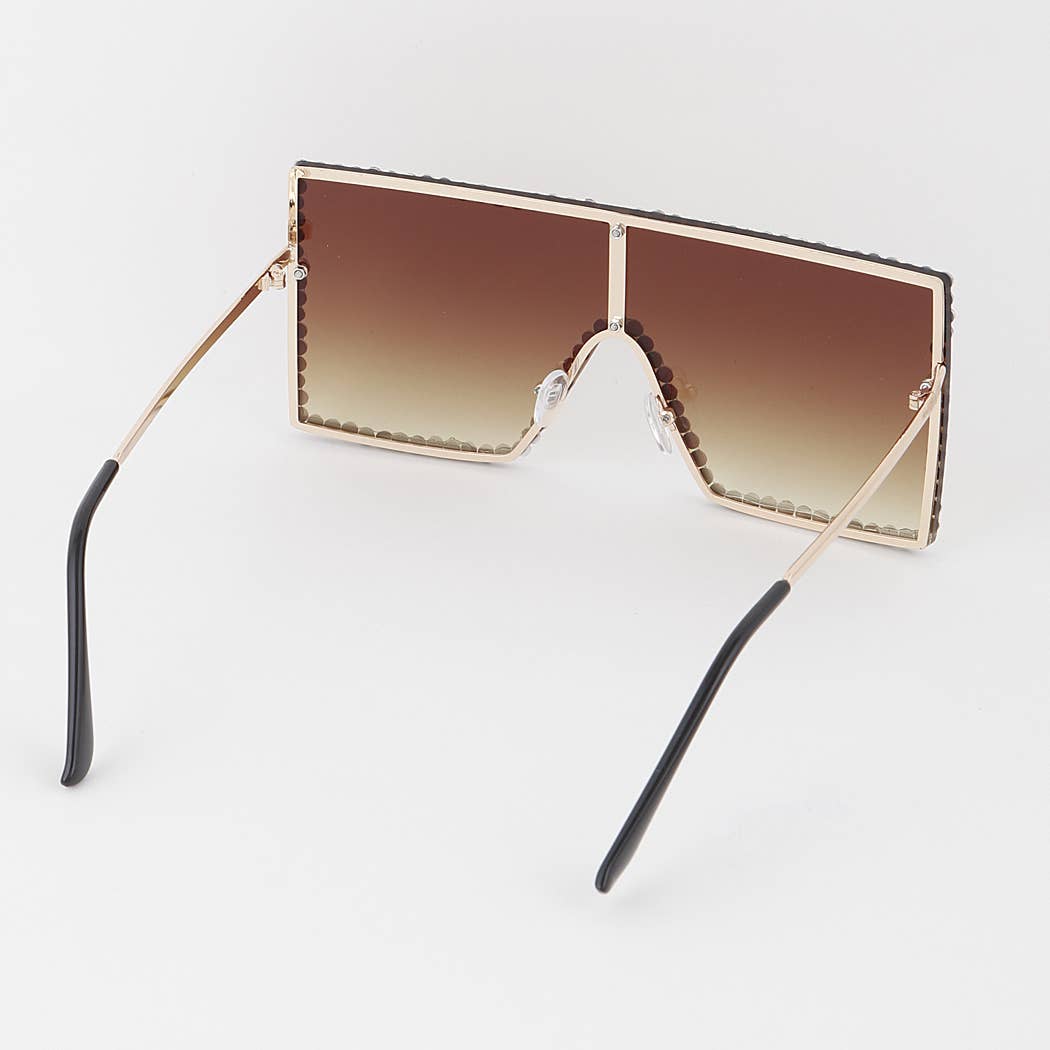 Jewel Lined Shield Sunglasses
