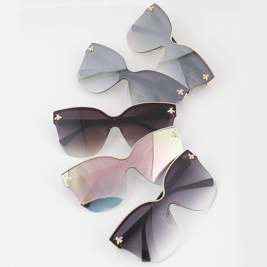 Bee Emblem Square Sunglasses