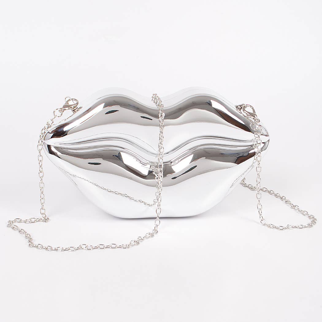 Lips Detachable Hand Bag Clutch With Chain Attachment