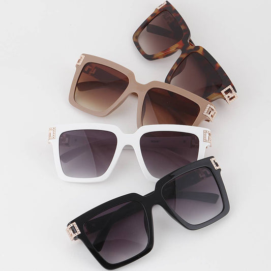 Greek Key Square Sunglasses